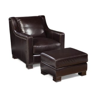 Palatial Furniture Carrington Leather Arm Chair and Ottoman 8303