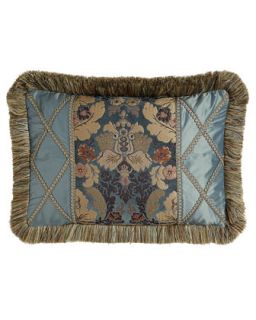Floral/Lattice Pillow with Brush Fringe, 14 x 20   Dian Austin Couture Home