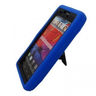 Aimo Wireless MOTXT912PCMX011S Guerilla Armor Hybrid Case with Kickstand for Motorola Droid RAZR XT912   Retail Packaging   Blue/Black Cell Phones & Accessories