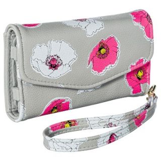 Merona Floral Cell Phone Wallet with Removable Wristlet Strap   Gray