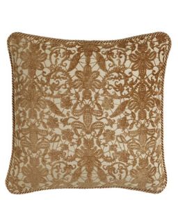 Lacy Chenille Pillow with Cording, 20Sq.   Isabella Collection Linen Co.