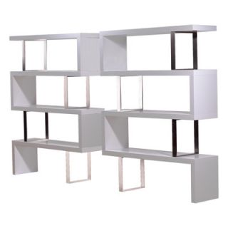 Modloft Pearl 66 Bookcase MD105 LAQ / MD105 WAL Finish White Lacquer