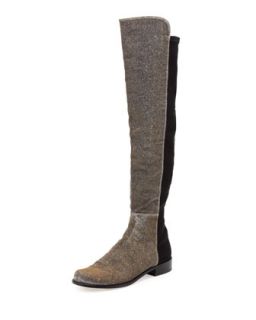 50/50 Narrow Metallic Stretch Over the Knee Boot, Pyrite Nocturn   Stuart