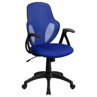 FlashFurniture Mid Back Executive Mesh Chair with Nylon Base H 8880F Color Blue