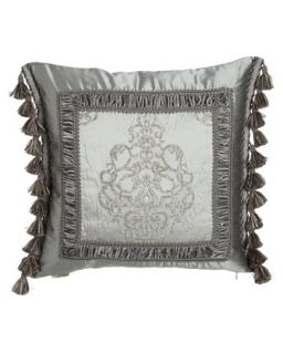 Silk Framed Pillow w/ Side Tassels, 20Sq.   Dian Austin Couture Home