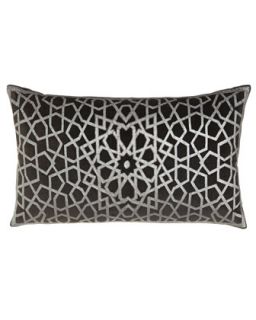 Beaded Charcoal Pillow, 18 x 30   Callisto Home