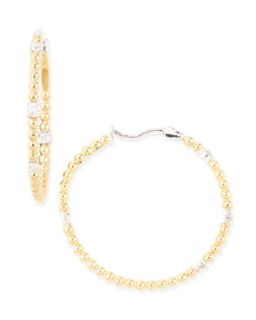 Swing Collection Diamond & Gold Ball Hoop Earrings   Maria Canale for