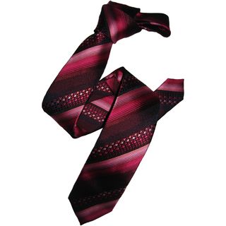 Dmitry Mens Pink Italian Silk Patterned Skinny Tie