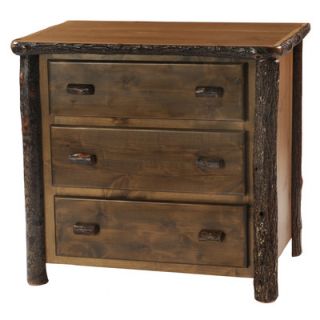 Fireside Lodge Hickory 3 Drawer Chest 8201 Finish Espresso with Premium Drawers