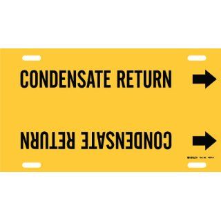 Brady 4037 H Brady Strap On Pipe Marker, B 915, Black On Yellow Printed Plastic Sheet, Legend "Condensate Return" Industrial Pipe Markers