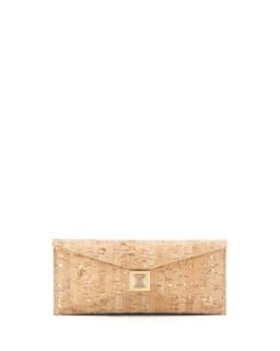 Prunella Small Cork Clutch Bag, Gold Fleck   Kara Ross