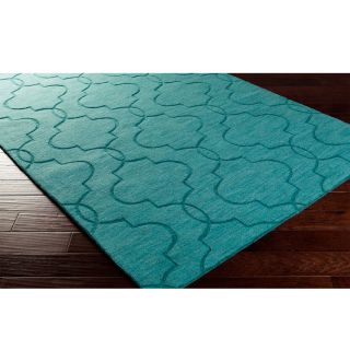 Surya Carpet, Inc Hand Loomed Sedona Casual Solid Tone on tone Moroccan Trellis Wool Area Rugs (8 X 11) Blue Size 8 x 11