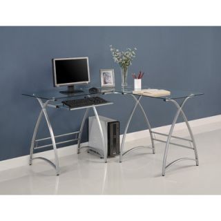 Home Loft Concept Alexa L Shaped Computer Desk D51AL30B Finish Silver / Clea