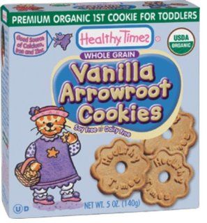 Healthy Times Organic 1st Cookie, Vanilla Arrowroot Cookies, 5 Ounce Boxes (Pack of 12)  Baby Food Biscuits And Crackers  Grocery & Gourmet Food