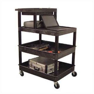 Luxor Stand Up Tool/Utility Cart with Extra Tub Shelf LPT44
