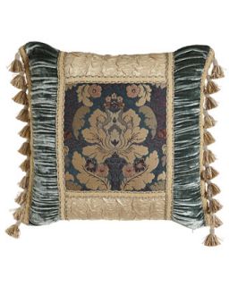 Square Pieced Pillow with Tassel Fringe, 20Sq.   Dian Austin Couture Home