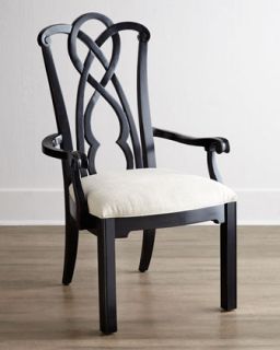 Two Marcella Black Splat Back Armchairs