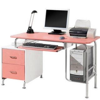 Techni Mobili Dynamic Computer Desk RTA Q328 Finish Pink & White