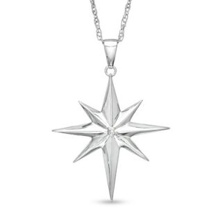 Precious Moments® Diamond Accent North Star Pendant in Sterling