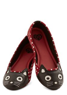 Up Your Alley Cat Flat in Dots  Mod Retro Vintage Flats