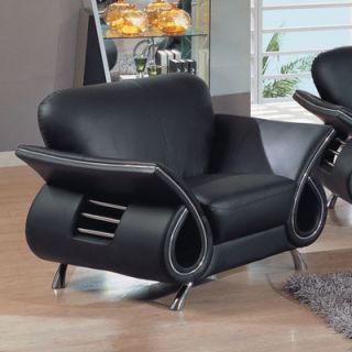Global Furniture USA Clark Leather Armchair 559 Series Color Black
