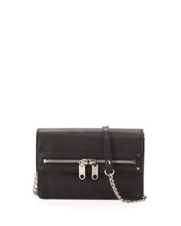 Riley Leather Mini Bag, Black   Milly
