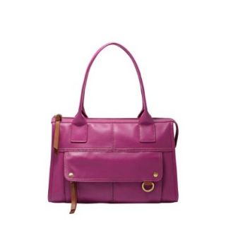 Fossil Handbags, Women's Morgan Leather Satchel Color Magenta Tote Handbags Shoes