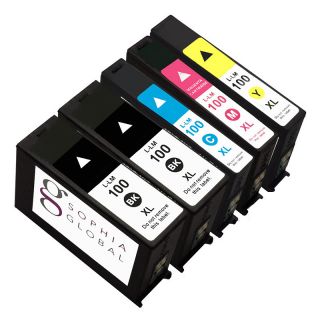Sophia Global Remanufactured Ink Cartridge Replacement For Lexmark 100xl (2 Black, 1 Cyan, 1 Magenta, 1 Yellow)