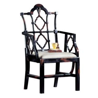 Design Toscano Chinese Chippendale Fabric Arm Chair AF1400