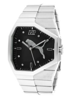 Puma PU910572002  Watches,Womens Take Pole Position White Crystal Black Dial Stainless Steel, Casual Puma Quartz Watches