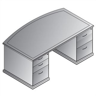 OSP Furniture Mendocino Double Pedestal Bow Front Executive Desk MENTYP1