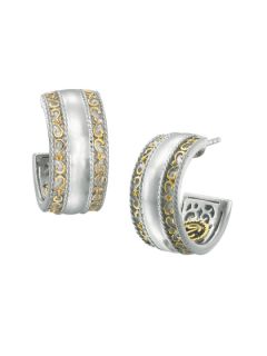 Pompeii Silver & Gold Filigree Hoop Earrings by DeLatori