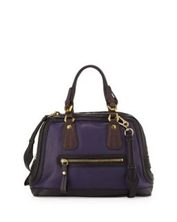 Kendall Tonal Leather Satchel Bag, Purple Multi   Oryany