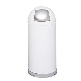Safco Products Dome Round Receptacle with Spring Loaded Door 9636 Color White