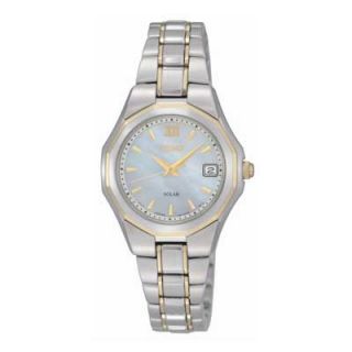 online only ladies seiko solar two tone stainless steel watch with