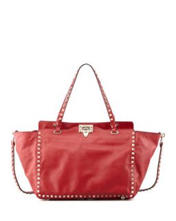 Rockstud Medium Tote Bag, Red   Valentino