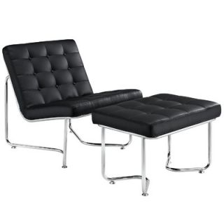 Modway Gibraltar Lounge Chair and Ottoman EEI 262 Color Black