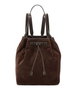 Mini Suede Backpack, Dark Brown   THE ROW