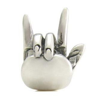 "I LOVE YOU" in Sign Language 925 Sterling Silver Bead fits European Charm Bracelet Jewelry