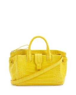 Cristina Crocodile Tote Bag, Yellow   Nancy Gonzalez