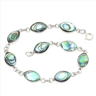 Abalone Paua Shell & 925 Sterling Silver Bracelet Link Bracelets Jewelry