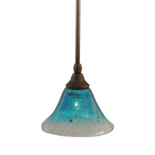 Brooster 7 in W Bronze Mini Pendant Light with Crystal Shade