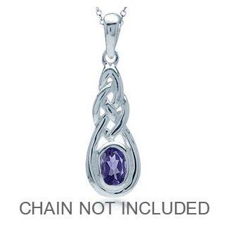 Natural Iolite 925 Sterling Silver Celtic Knot Pendant SilverShake Jewelry