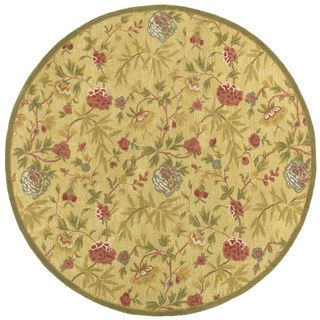 Transitional Hand tufted Round Wool Rug (8 X 8)