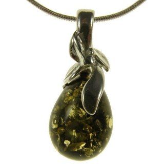 BALTIC AMBER AND STERLING SILVER 925 DESIGNER GREEN PENDANT NECKLACE JEWELLERY JEWELRY WITH inch 10"/25cm, 12"/30cm, 14"/35cm, 16"/40cm, 18"/45cm, 20"/50cm, 22"/55cm, 24"/60cm, 26"/65cm, 28"/70cm, 30"/