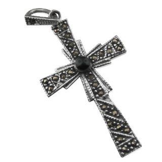 925 Silver Marcasite Cross Pendant Jewelry