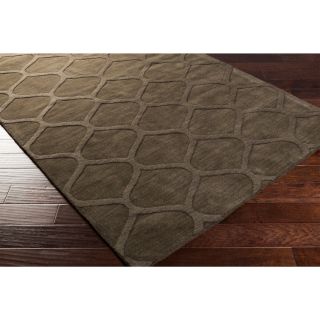 Surya Carpet, Inc Hand Loomed Norco Casual Solid Tone on tone Moroccan Trellis Wool Area Rugs (8 X 11) Brown Size 8 x 11