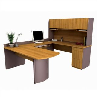 Bestar Executive U Shape Desk Office Suite 52412 Finish Cappuccino Cherry & 