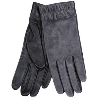 Womens Ruffle Cuff Gloves   Grey      Clothing