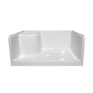Style Selections 48 in L x 34 in W White Acrylic Shower Base